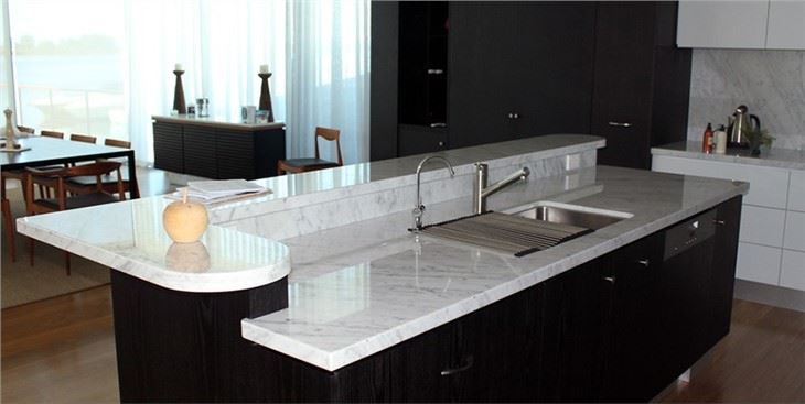 Bianco Venato Marble Kitchen